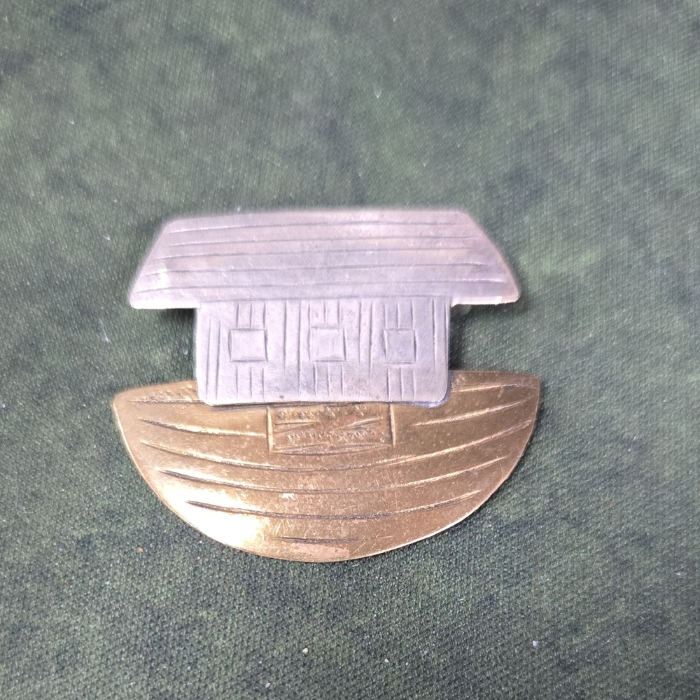 Gold and Silver Tone Noah's Ark Brooch